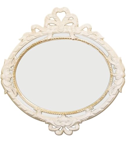 イタリア ミラー 鏡 アイボリー 白 ロココ 楕円 イサス C17 イタリア